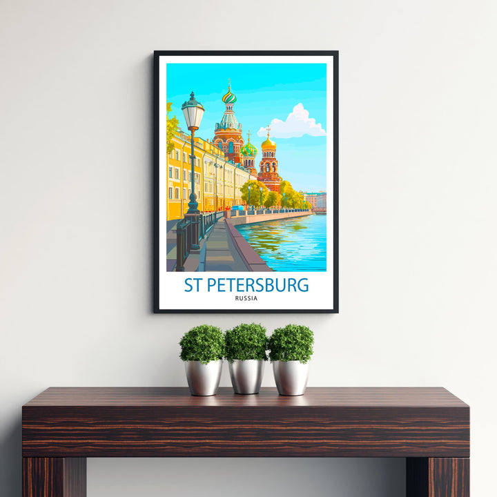 St. Petersburg Russia Travel Print Wall Decor Wall Art St. Petersburg Skyline Wall Hanging Home Décor Russian Art Gift Art Lovers Historic