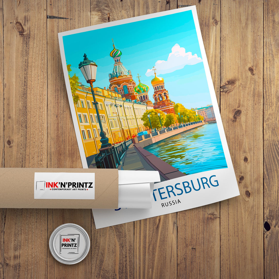 St. Petersburg Russia Travel Print Wall Decor Wall Art St. Petersburg Skyline Wall Hanging Home Décor Russian Art Gift Art Lovers Historic