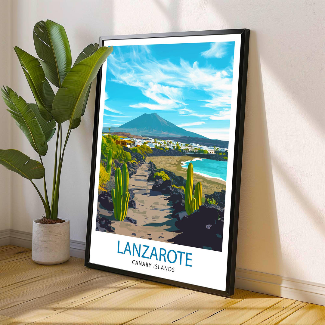 Lanzarote Canary Islands Travel Print Wall Decor Wall Art Lanzarote Landscape Wall Hanging Home Décor Canary Islands Gift Art Lovers Volcano