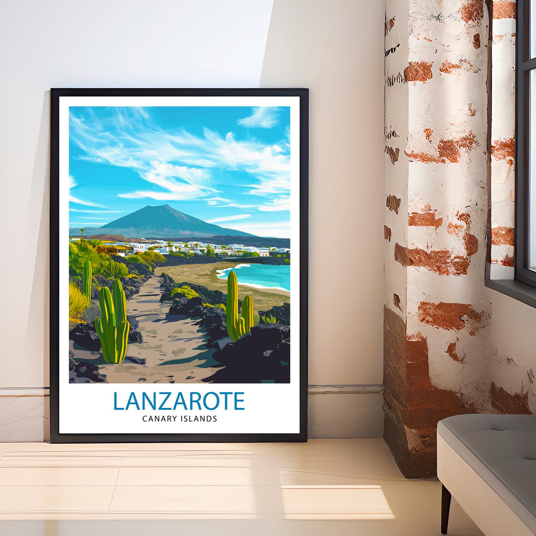 Lanzarote Canary Islands Travel Print Wall Decor Wall Art Lanzarote Landscape Wall Hanging Home Décor Canary Islands Gift Art Lovers Volcano