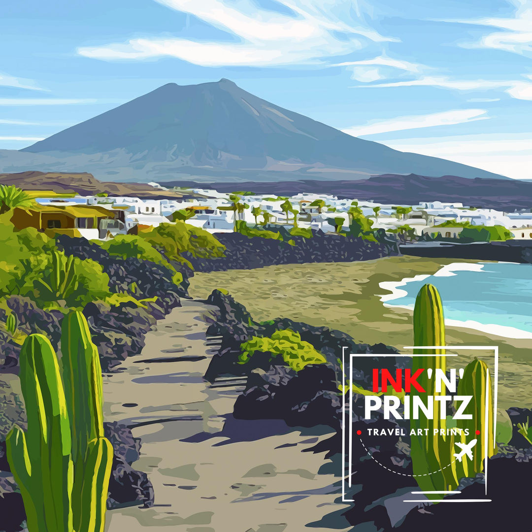 Lanzarote Canary Islands Travel Print Wall Decor Wall Art Lanzarote Landscape Wall Hanging Home Décor Canary Islands Gift Art Lovers Volcano