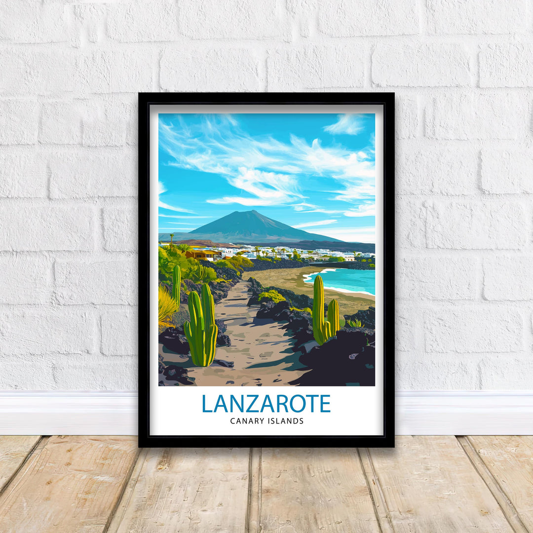 Lanzarote Canary Islands Travel Print Wall Decor Wall Art Lanzarote Landscape Wall Hanging Home Décor Canary Islands Gift Art Lovers Volcano