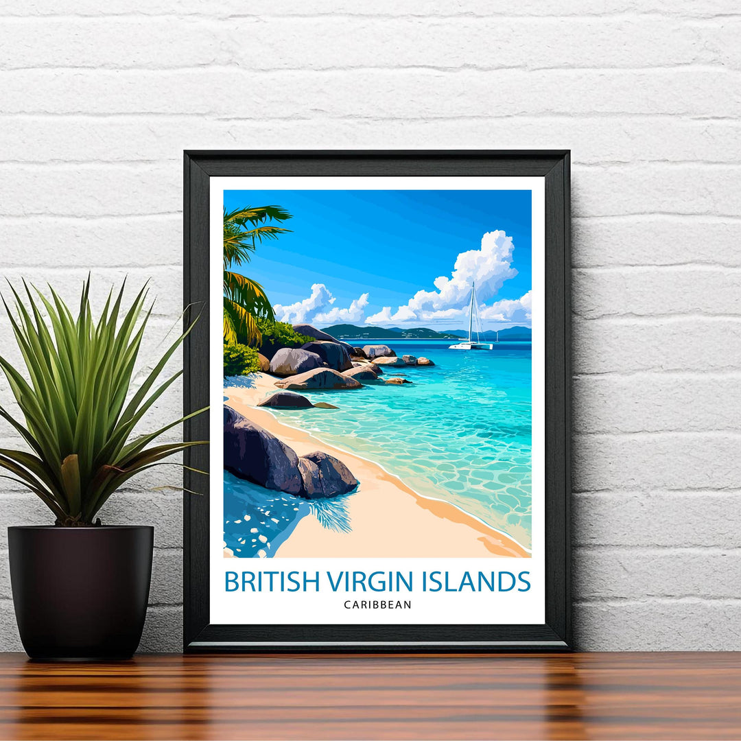 British Virgin Islands Travel Print Wall Decor Wall Art BVI Tropical Landscape Wall Hanging Home Décor Caribbean Gift Art Lovers Beach Art