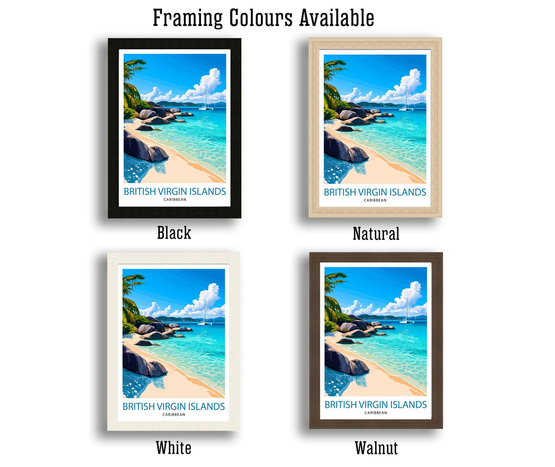 British Virgin Islands Travel Print Wall Decor Wall Art BVI Tropical Landscape Wall Hanging Home Décor Caribbean Gift Art Lovers Beach Art