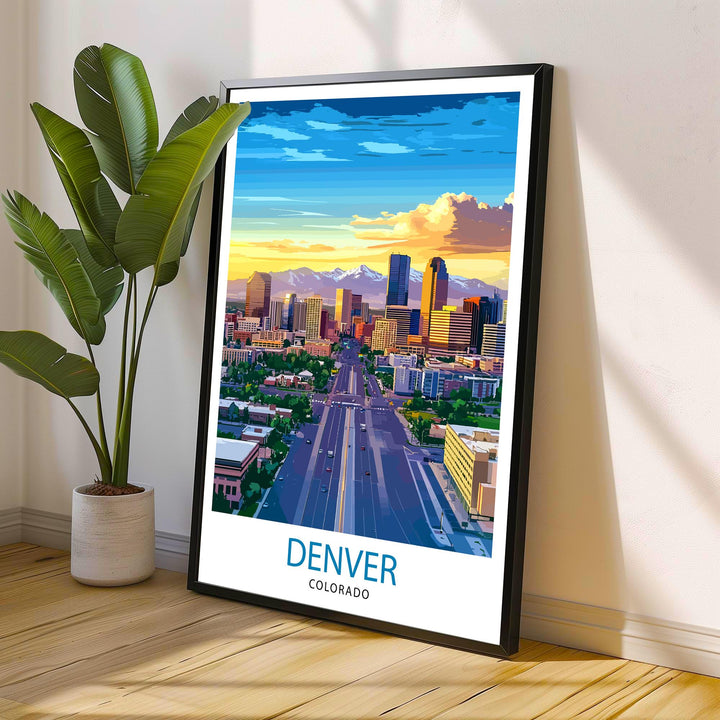 Denver Colorado Travel Print Wall Decor Wall Art Denver Skyline Wall Hanging Home Décor Mile High City Gift Art Lovers Urban Landscape Art