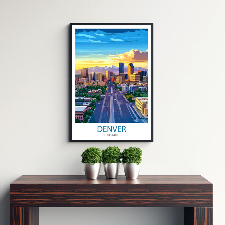 Denver Colorado Travel Print Wall Decor Wall Art Denver Skyline Wall Hanging Home Décor Mile High City Gift Art Lovers Urban Landscape Art