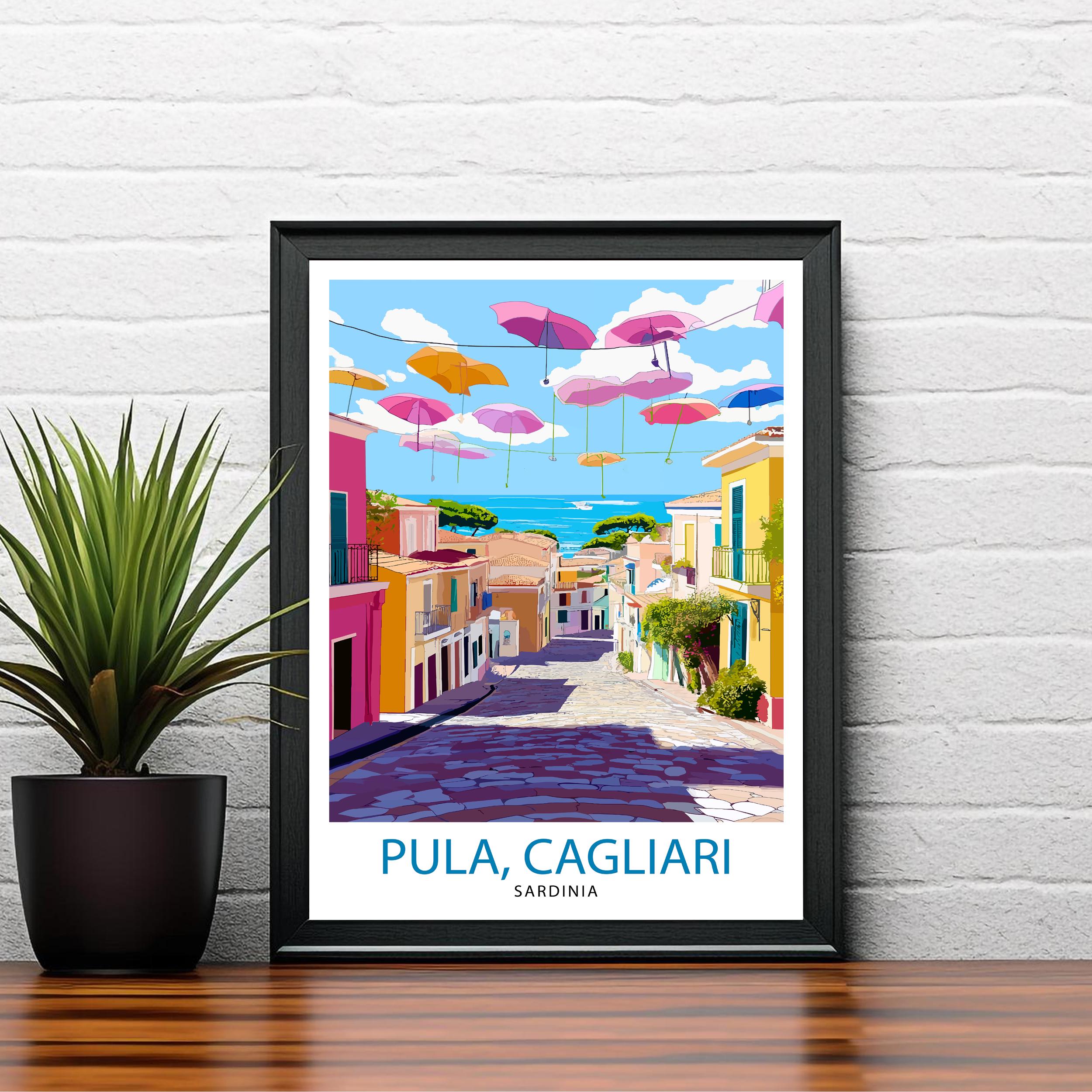 Pula and Cagliari Sardinia Travel Print Wall Decor Wall Art Sardinia Landscape Wall Hanging Home Décor Italian Islands Gift Art Lovers