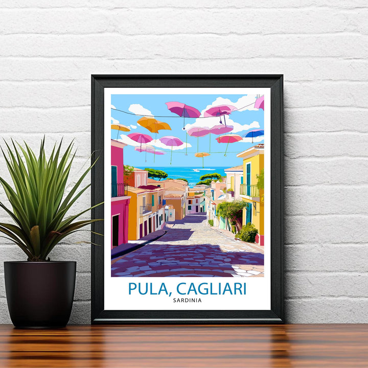 Pula and Cagliari Sardinia Travel Print Wall Decor Wall Art Sardinia Landscape Wall Hanging Home Décor Italian Islands Gift Art Lovers
