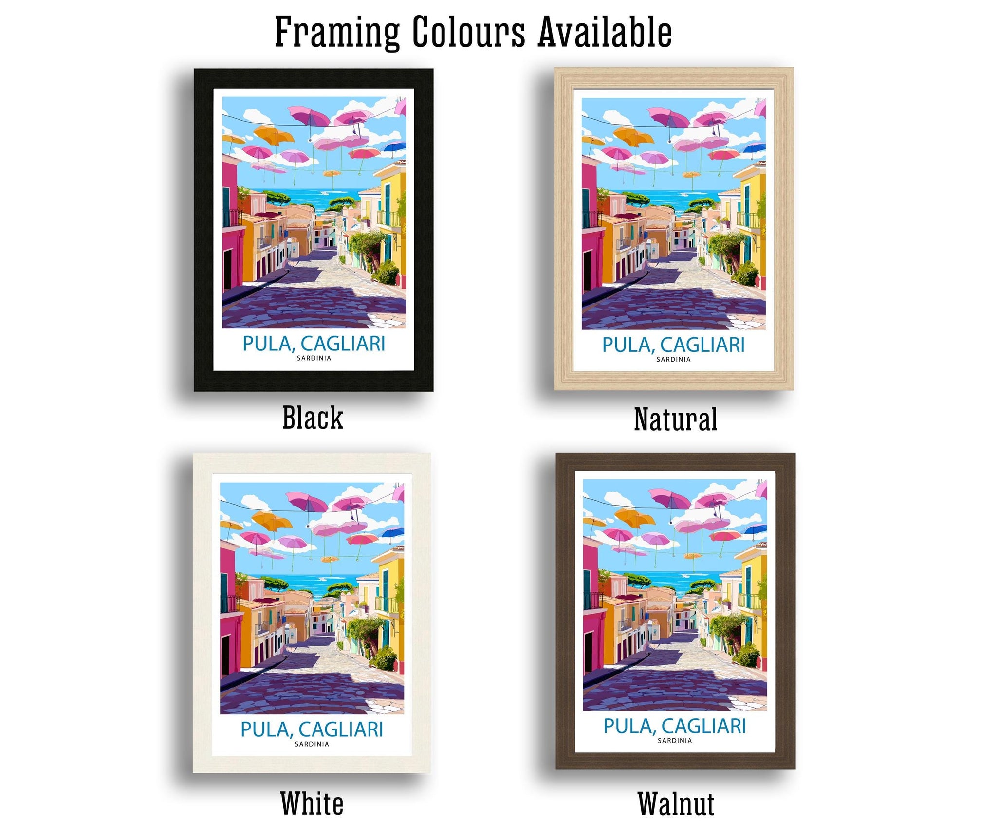 Pula and Cagliari Sardinia Travel Print Wall Decor Wall Art Sardinia Landscape Wall Hanging Home Décor Italian Islands Gift Art Lovers