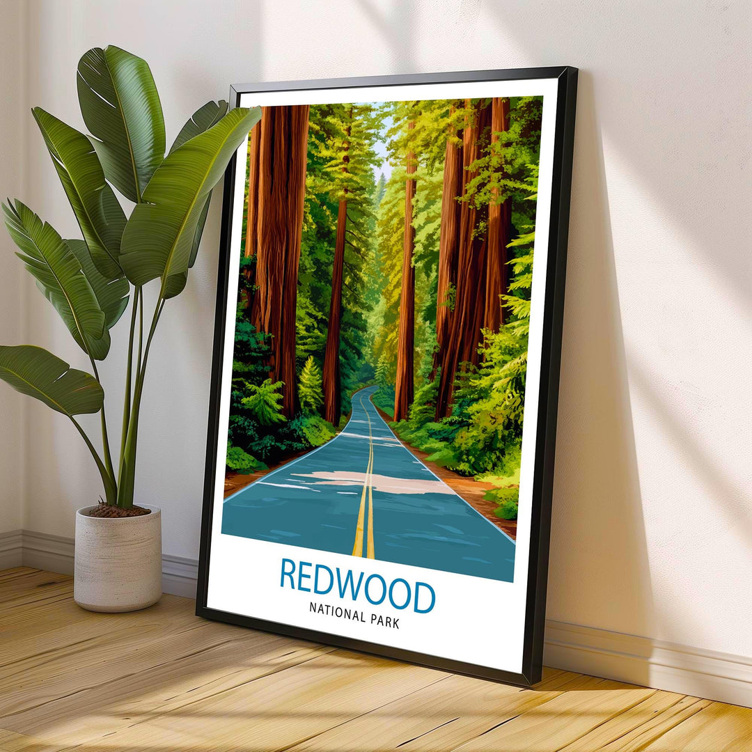 Redwood National Park California Travel Print Wall Decor Wall Art Redwood Forest Landscape Wall Hanging Home Décor National Park Gift Art