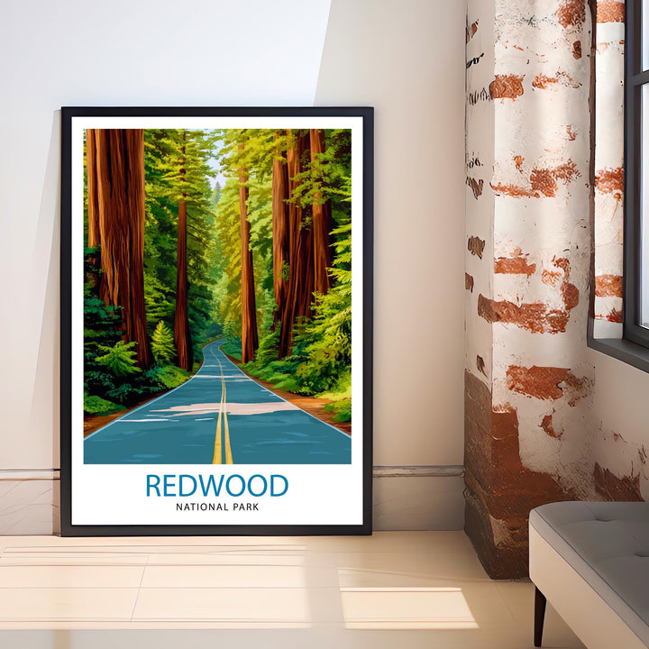 Redwood National Park California Travel Print Wall Decor Wall Art Redwood Forest Landscape Wall Hanging Home Décor National Park Gift Art
