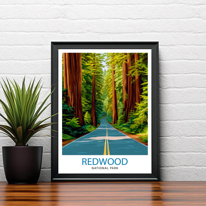 Redwood National Park California Travel Print Wall Decor Wall Art Redwood Forest Landscape Wall Hanging Home Décor National Park Gift Art