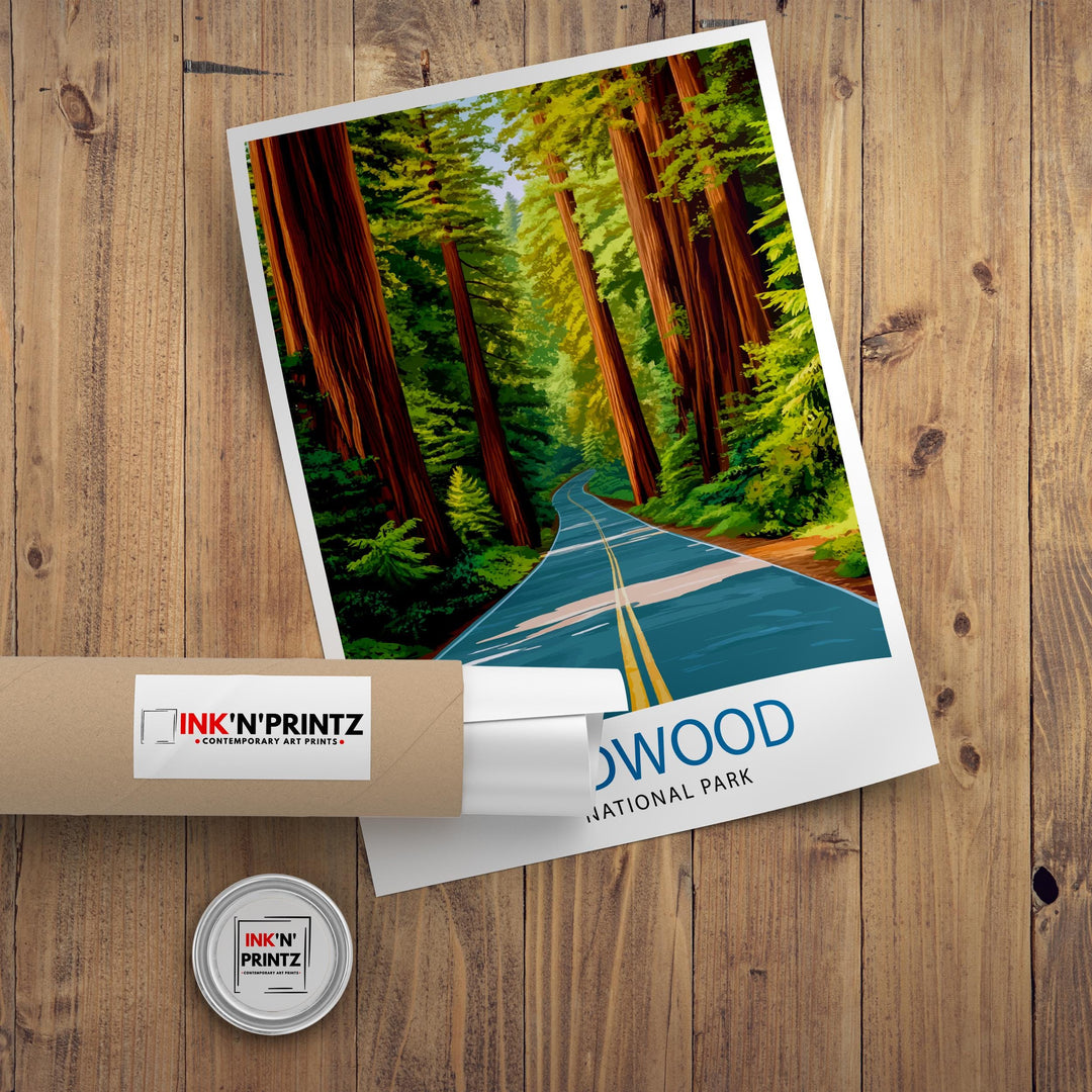 Redwood National Park California Travel Print Wall Decor Wall Art Redwood Forest Landscape Wall Hanging Home Décor National Park Gift Art