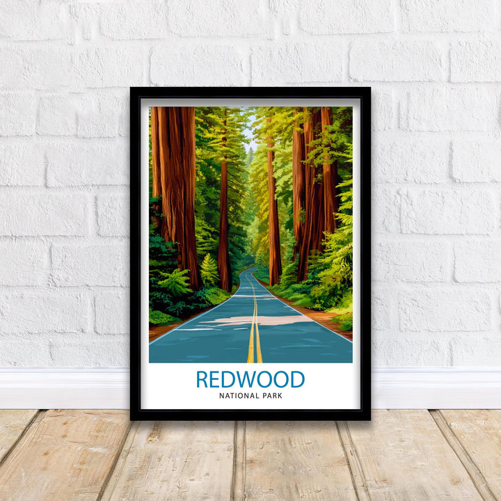 Redwood National Park California Travel Print Wall Decor Wall Art Redwood Forest Landscape Wall Hanging Home Décor National Park Gift Art