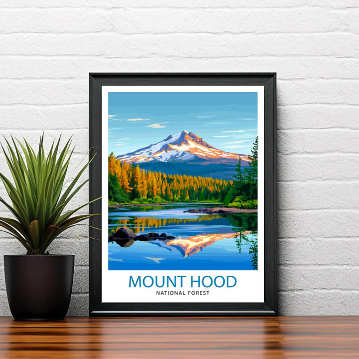 Mount Hood Oregon Travel Print Wall Decor Wall Art Mount Hood Wall Hanging Home Décor Mount Hood Gift Art Lovers American Art Lover Gift