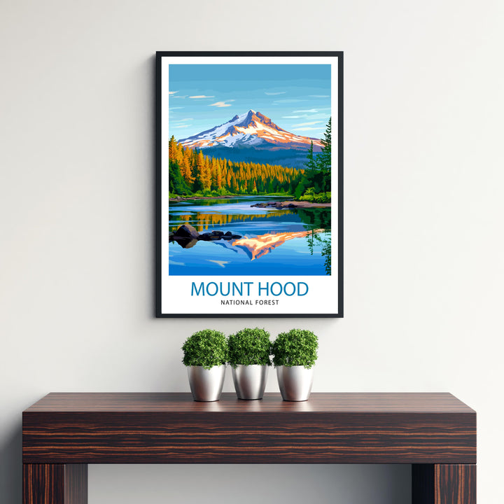 Mount Hood Oregon Travel Print Wall Decor Wall Art Mount Hood Wall Hanging Home Décor Mount Hood Gift Art Lovers American Art Lover Gift