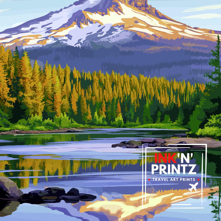 Mount Hood Oregon Travel Print Wall Decor Wall Art Mount Hood Wall Hanging Home Décor Mount Hood Gift Art Lovers American Art Lover Gift