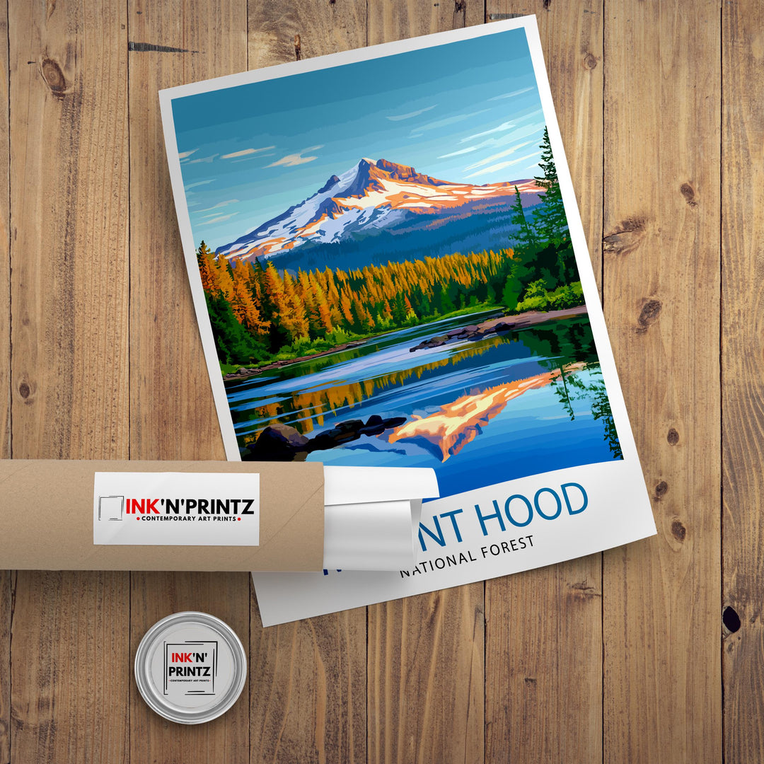 Mount Hood Oregon Travel Print Wall Decor Wall Art Mount Hood Wall Hanging Home Décor Mount Hood Gift Art Lovers American Art Lover Gift