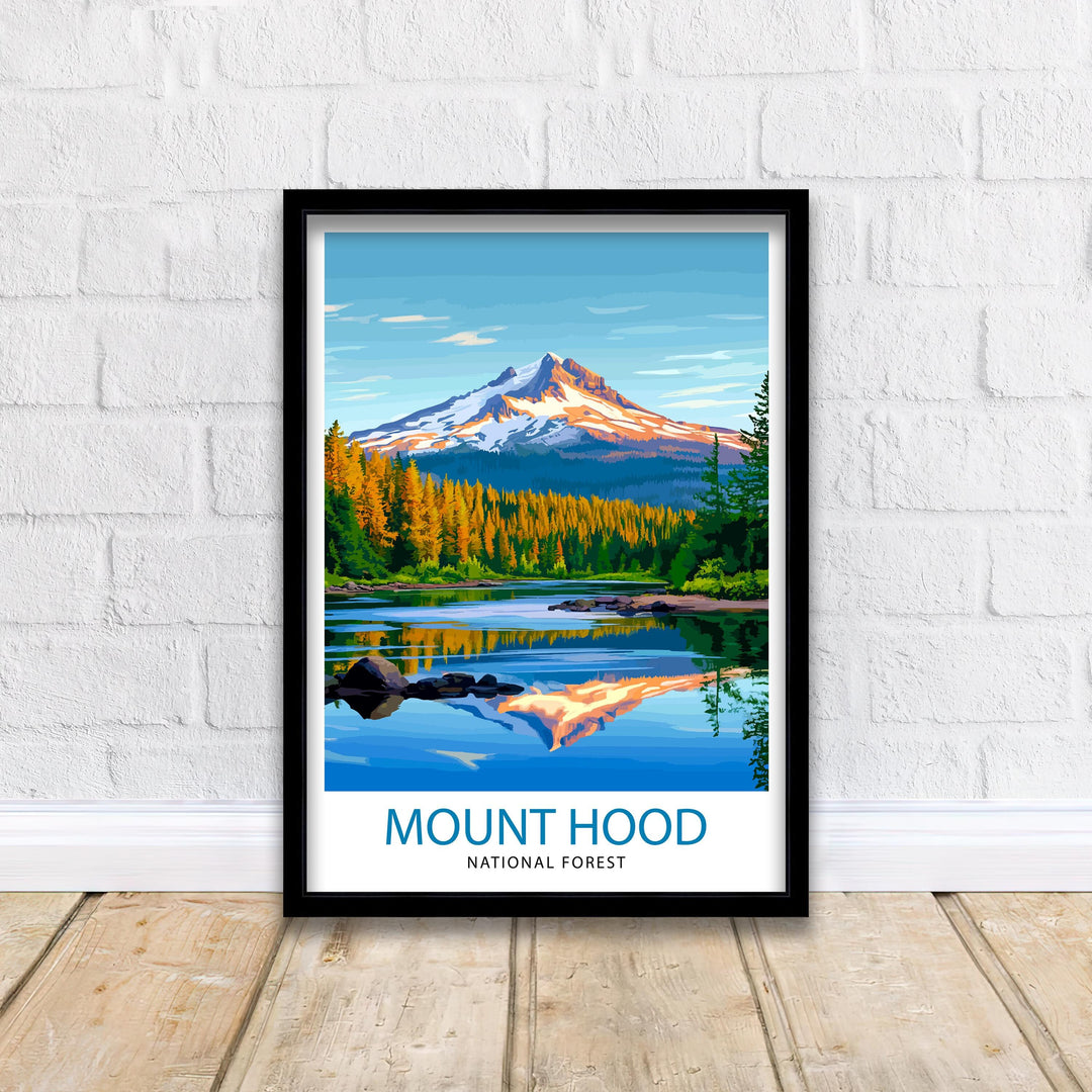 Mount Hood Oregon Travel Print Wall Decor Wall Art Mount Hood Wall Hanging Home Décor Mount Hood Gift Art Lovers American Art Lover Gift