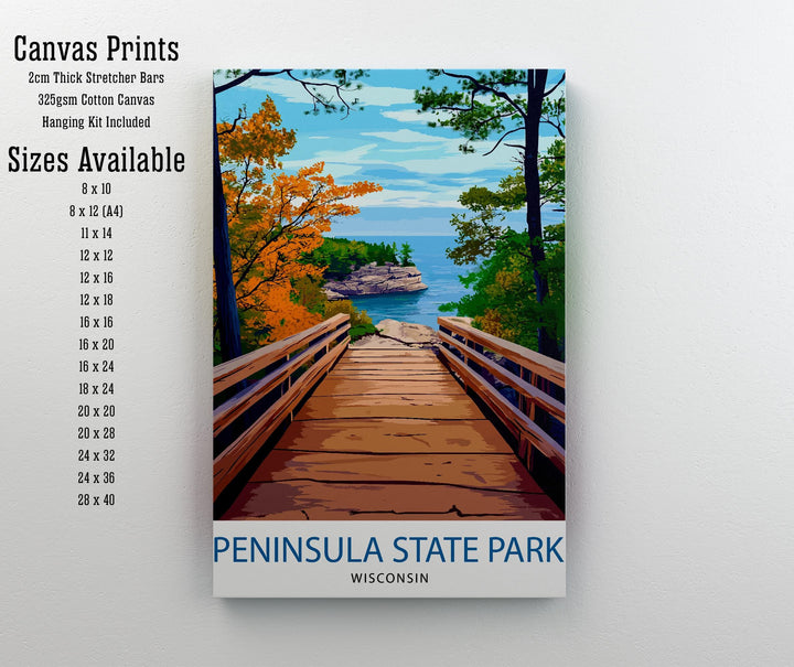 Peninsula State Park Wisconsin Travel Print Wall Decor Wall Art Peninsula State Park Wall Hanging Home Décor Peninsula State Park Gift Art