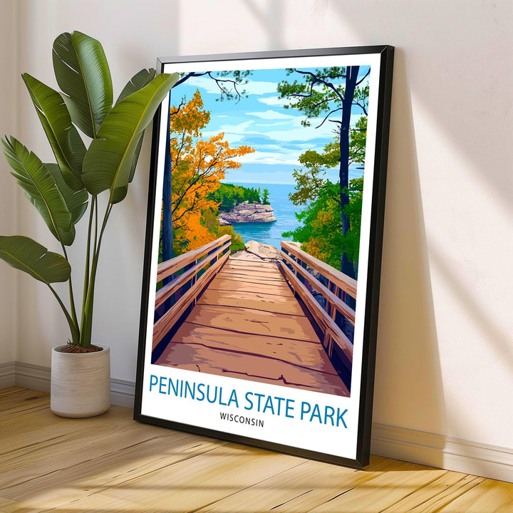 Peninsula State Park Wisconsin Travel Print Wall Decor Wall Art Peninsula State Park Wall Hanging Home Décor Peninsula State Park Gift Art