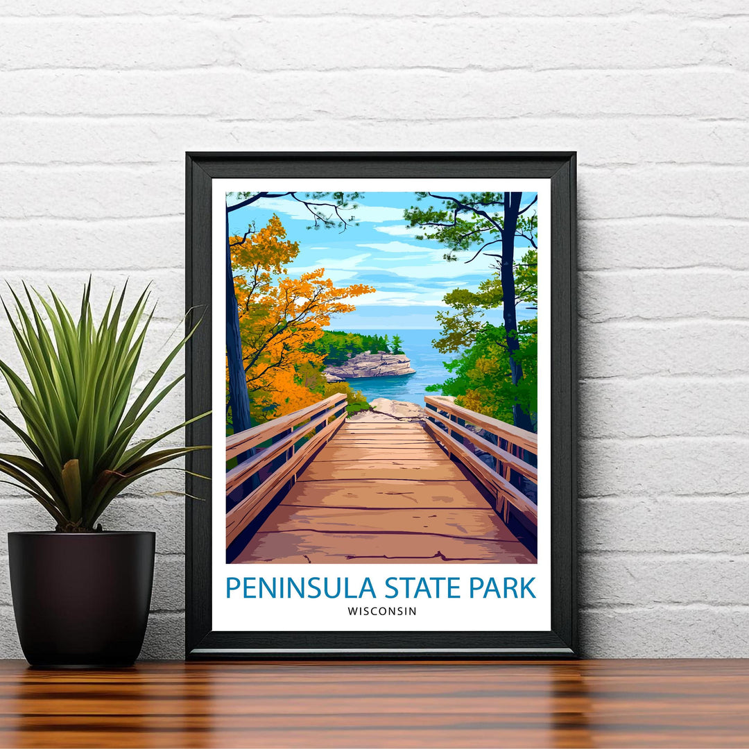 Peninsula State Park Wisconsin Travel Print Wall Decor Wall Art Peninsula State Park Wall Hanging Home Décor Peninsula State Park Gift Art