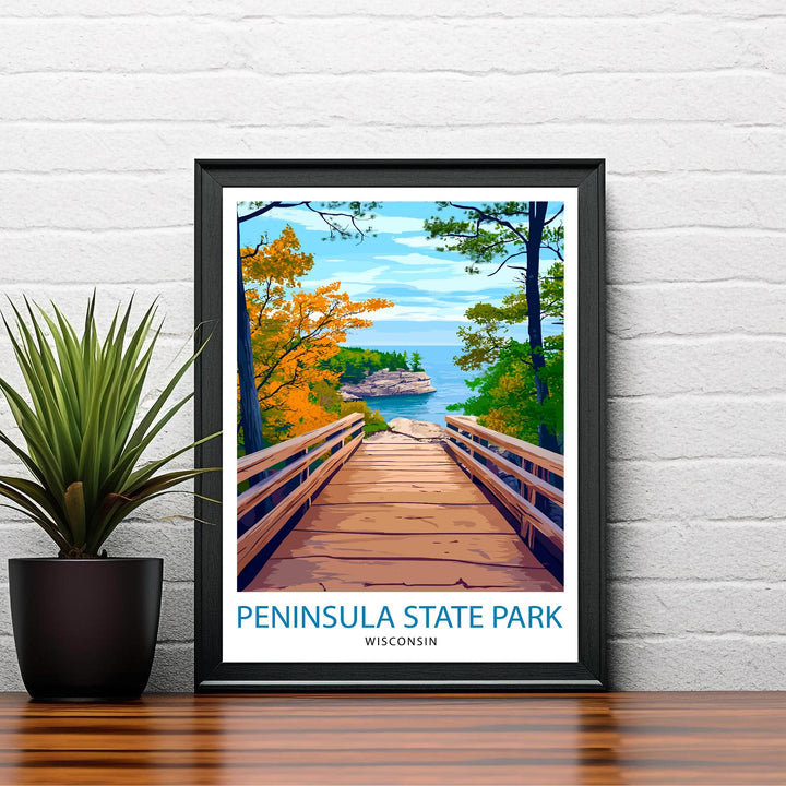 Peninsula State Park Wisconsin Travel Poster