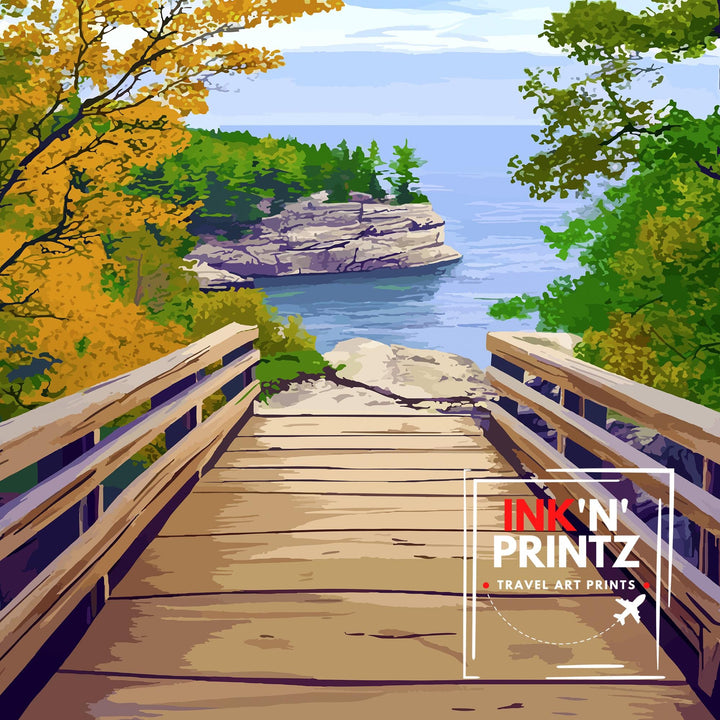 Peninsula State Park Wisconsin Travel Print Wall Decor Wall Art Peninsula State Park Wall Hanging Home Décor Peninsula State Park Gift Art