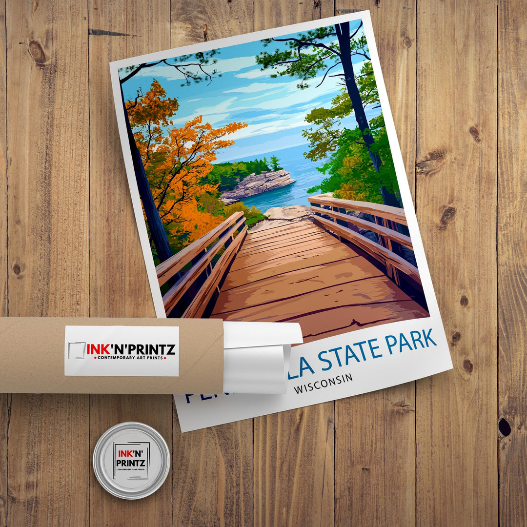 Peninsula State Park Wisconsin Travel Poster