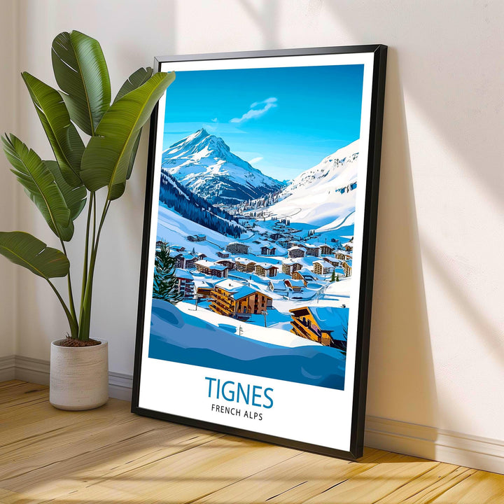 Tignes Ski Resort French Alps Travel Print Wall Decor Wall Art Tignes Wall Hanging Home Décor Tignes Gift Art Lovers French Ski Art Lover