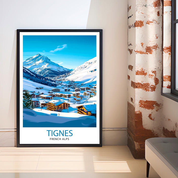 Tignes Ski Resort French Alps Travel Print Wall Decor Wall Art Tignes Wall Hanging Home Décor Tignes Gift Art Lovers French Ski Art Lover