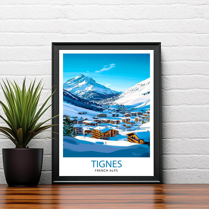 Tignes Ski Resort French Alps Travel Print Wall Decor Wall Art Tignes Wall Hanging Home Décor Tignes Gift Art Lovers French Ski Art Lover