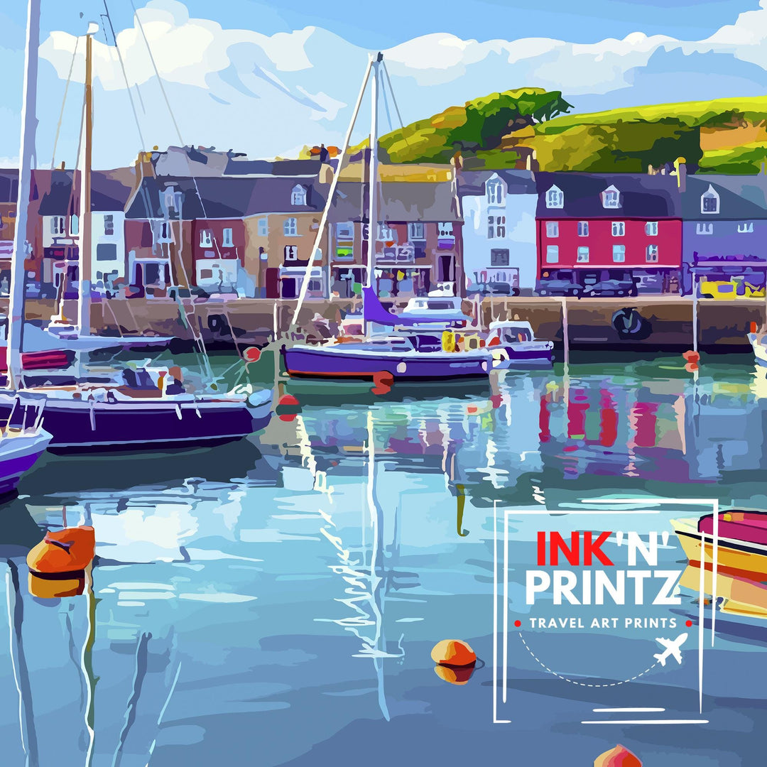 Padstow Harbour Cornwall Travel Poster