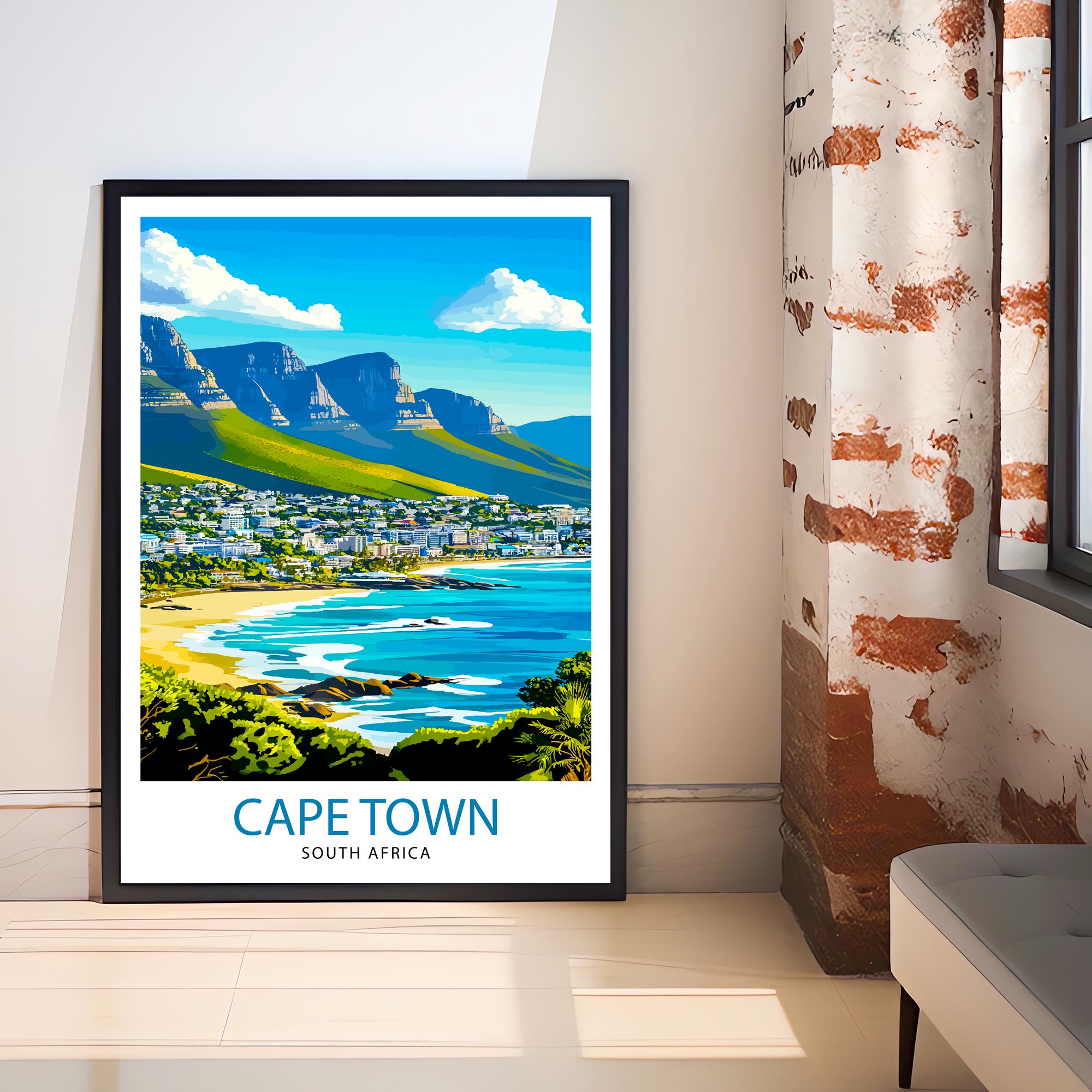 Cape Town South Africa Travel Print Wall Decor Wall Art Cape Town Wall Hanging Home Décor Cape Town Gift Art Lovers African Art Lover Gift