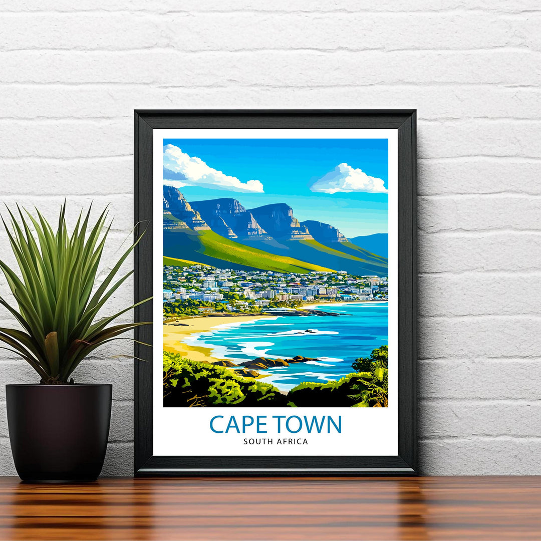 Cape Town South Africa Travel Poster