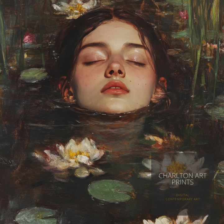 Ophelia Dark Academia Print Victorian Art Gothic Decor Antique Oil Painting Dark Academia Poster Rustic Vintage Wall Art
