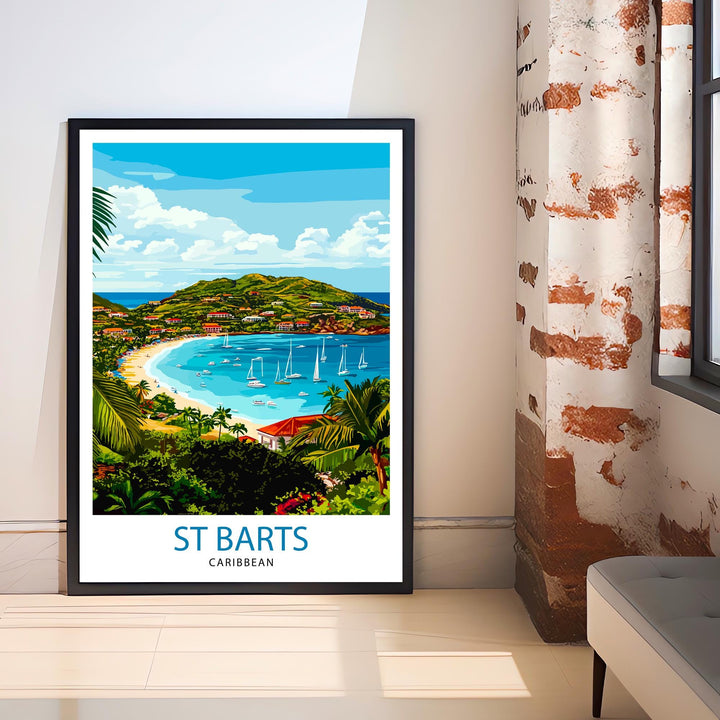 St. Barts Caribbean Travel Print Wall Decor Wall Art St. Barts Wall Hanging Home Décor St. Barts Gift Art Lovers Caribbean Art Lover Gift