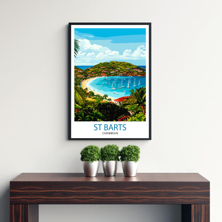 St. Barts Caribbean Travel Print Wall Decor Wall Art St. Barts Wall Hanging Home Décor St. Barts Gift Art Lovers Caribbean Art Lover Gift