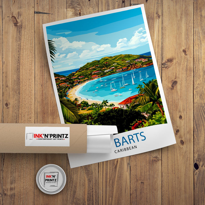 St. Barts Caribbean Travel Print Wall Decor Wall Art St. Barts Wall Hanging Home Décor St. Barts Gift Art Lovers Caribbean Art Lover Gift