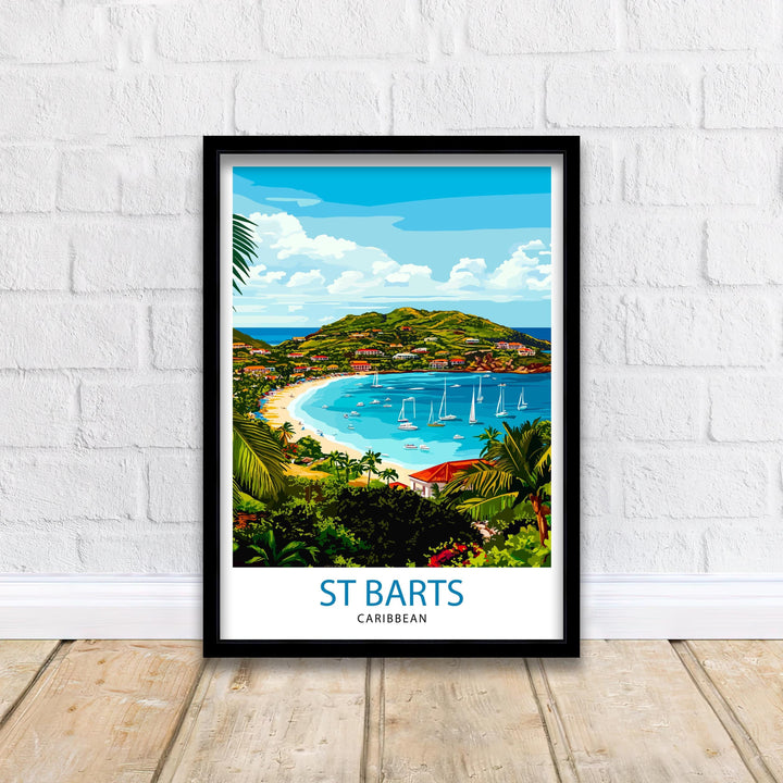 St. Barts Caribbean Travel Print Wall Decor Wall Art St. Barts Wall Hanging Home Décor St. Barts Gift Art Lovers Caribbean Art Lover Gift