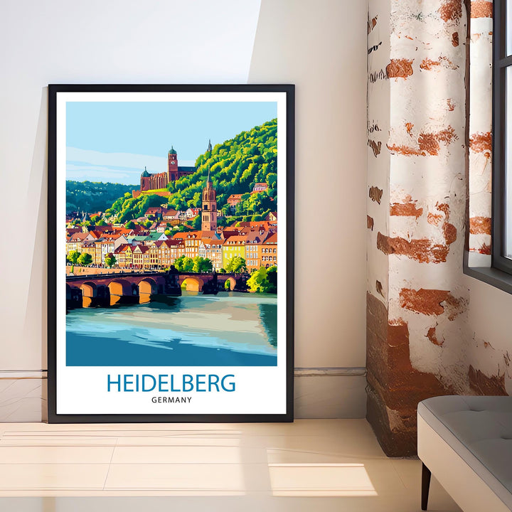 Heidelberg Germany Travel Print Wall Decor Wall Art Heidelberg Wall Hanging Home Décor Heidelberg Gift Art Lovers German Art Lover Gift