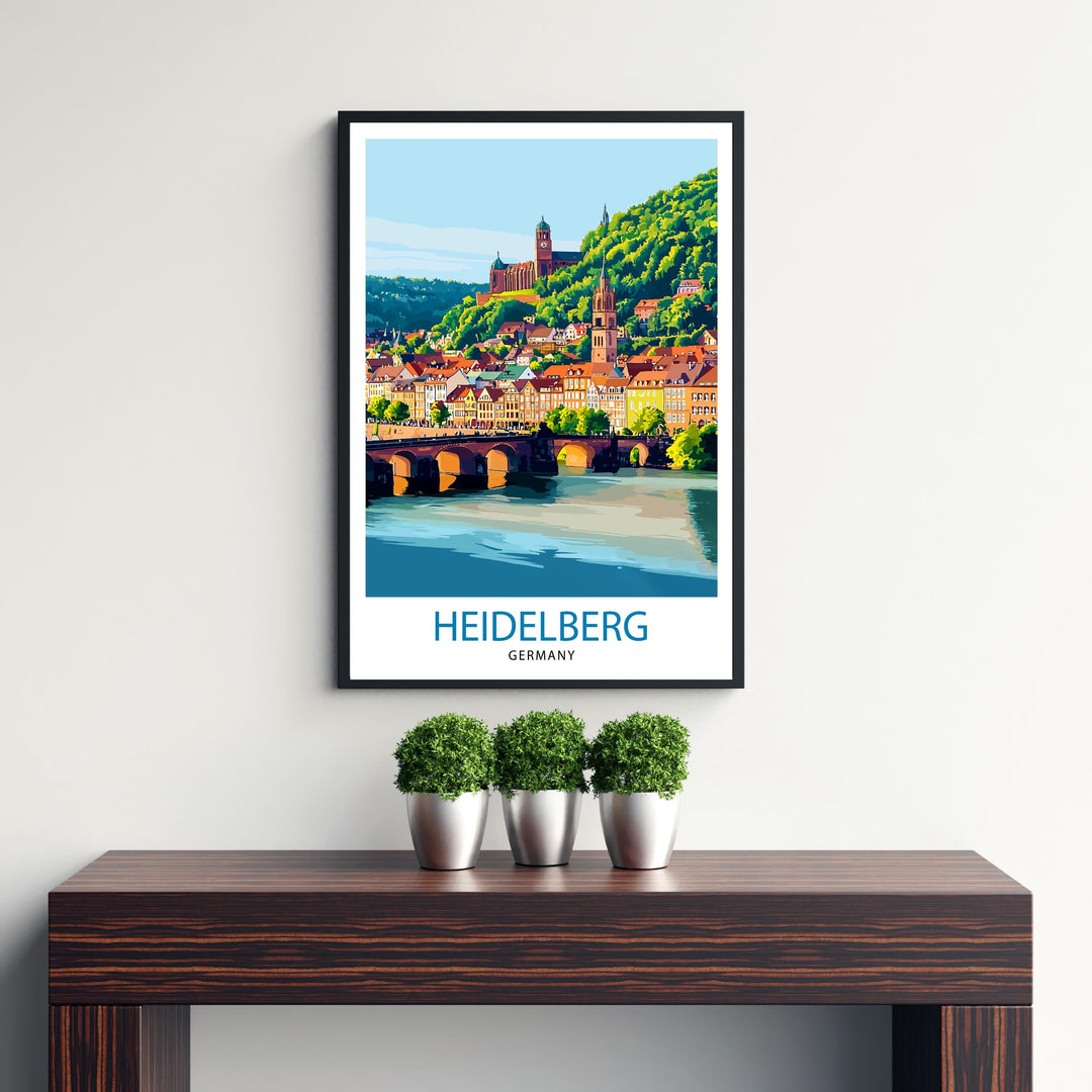 Heidelberg Germany Travel Print Wall Decor Wall Art Heidelberg Wall Hanging Home Décor Heidelberg Gift Art Lovers German Art Lover Gift