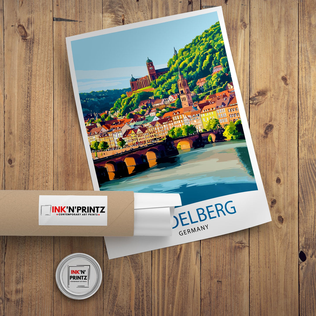 Heidelberg Germany Travel Print Wall Decor Wall Art Heidelberg Wall Hanging Home Décor Heidelberg Gift Art Lovers German Art Lover Gift