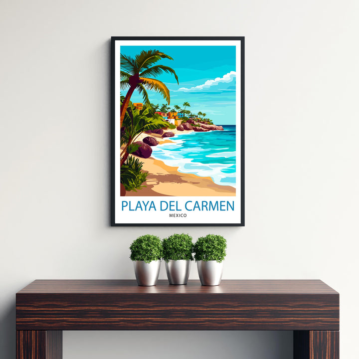 Playa del Carmen Mexico Travel Print Wall Decor Wall Art Playa del Carmen Wall Hanging Home Décor Playa del Carmen Gift Art Lovers Mexican