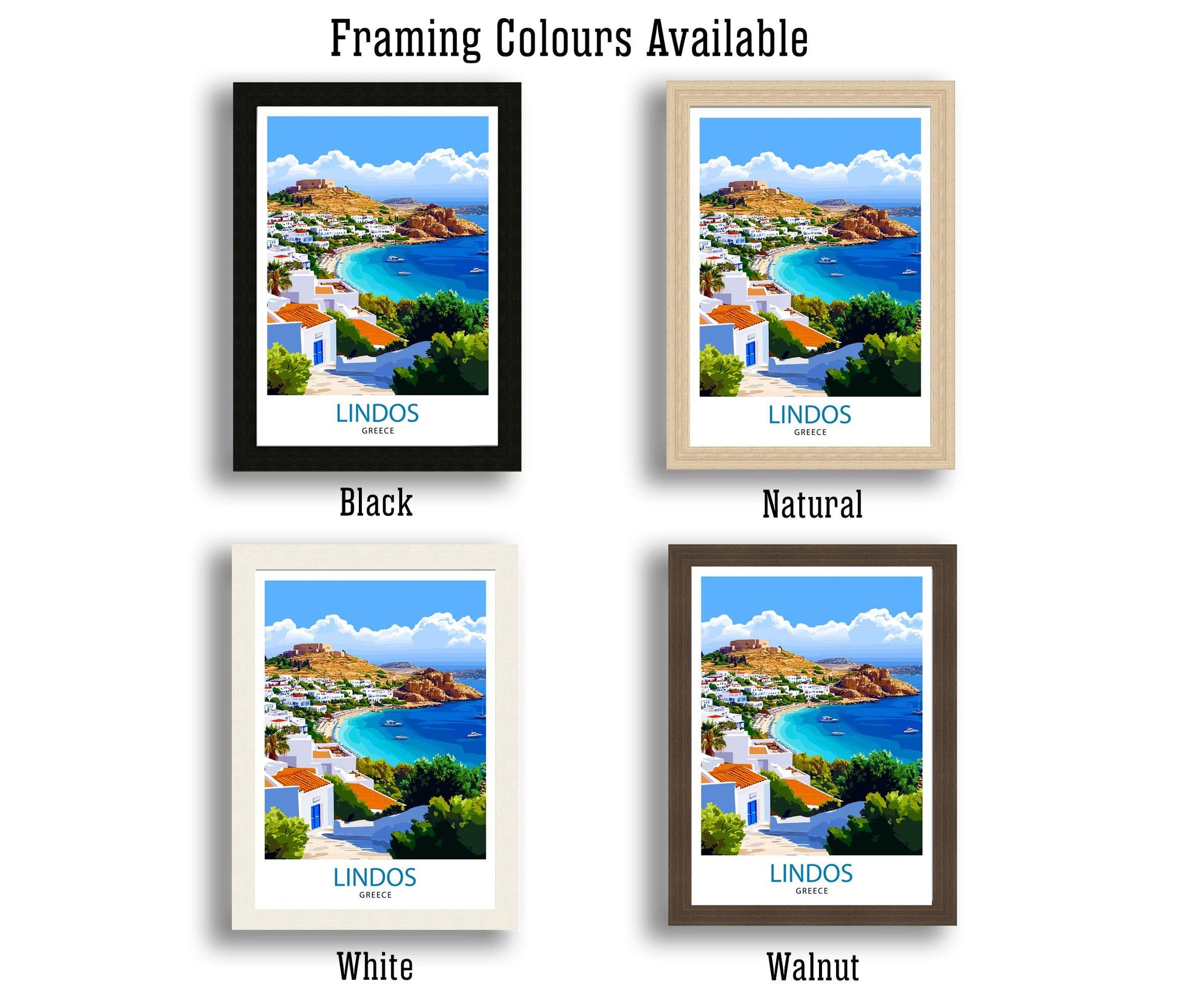 Lindos Greece Travel Print Wall Decor Wall Art Lindos Village Landscape Wall Hanging Home Décor Greek Island Gift Art Lovers Scenic Print