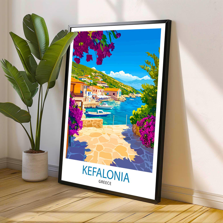 Kefalonia Greece Travel Print Wall Decor Wall Art Kefalonia Landscape Wall Hanging Home Décor Greek Island Gift Art Lovers Scenic Print
