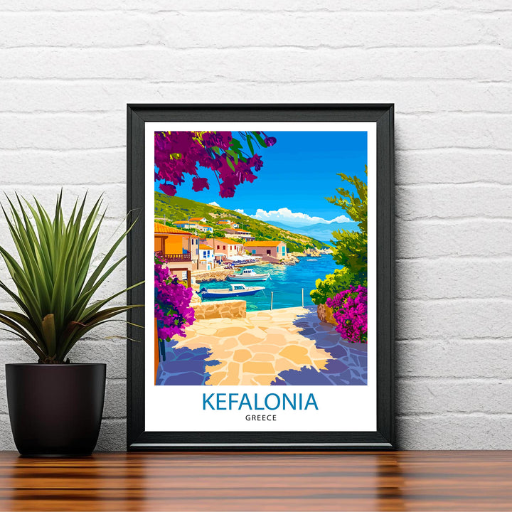 Kefalonia Greece Travel Print Wall Decor Wall Art Kefalonia Landscape Wall Hanging Home Décor Greek Island Gift Art Lovers Scenic Print