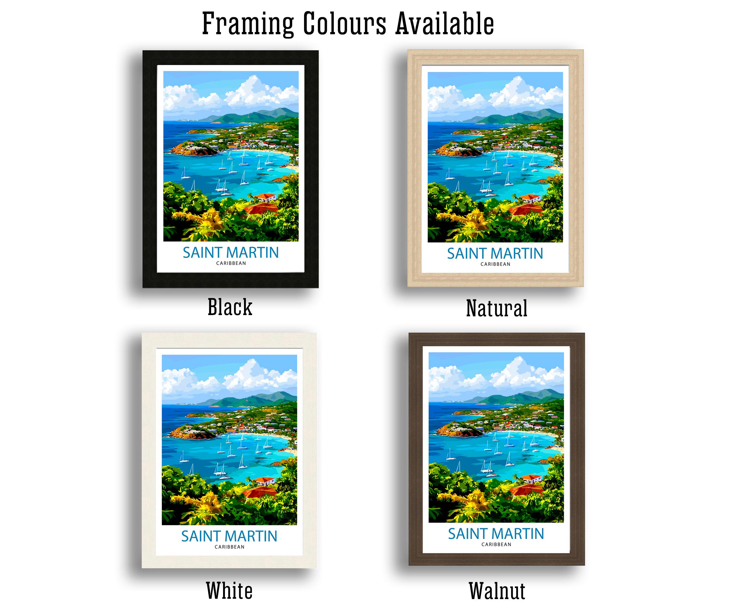 Saint Martin Travel Print Wall Decor Wall Art Saint Martin Island Landscape Wall Hanging Home Décor Caribbean Gift Art Lovers Tropical Print