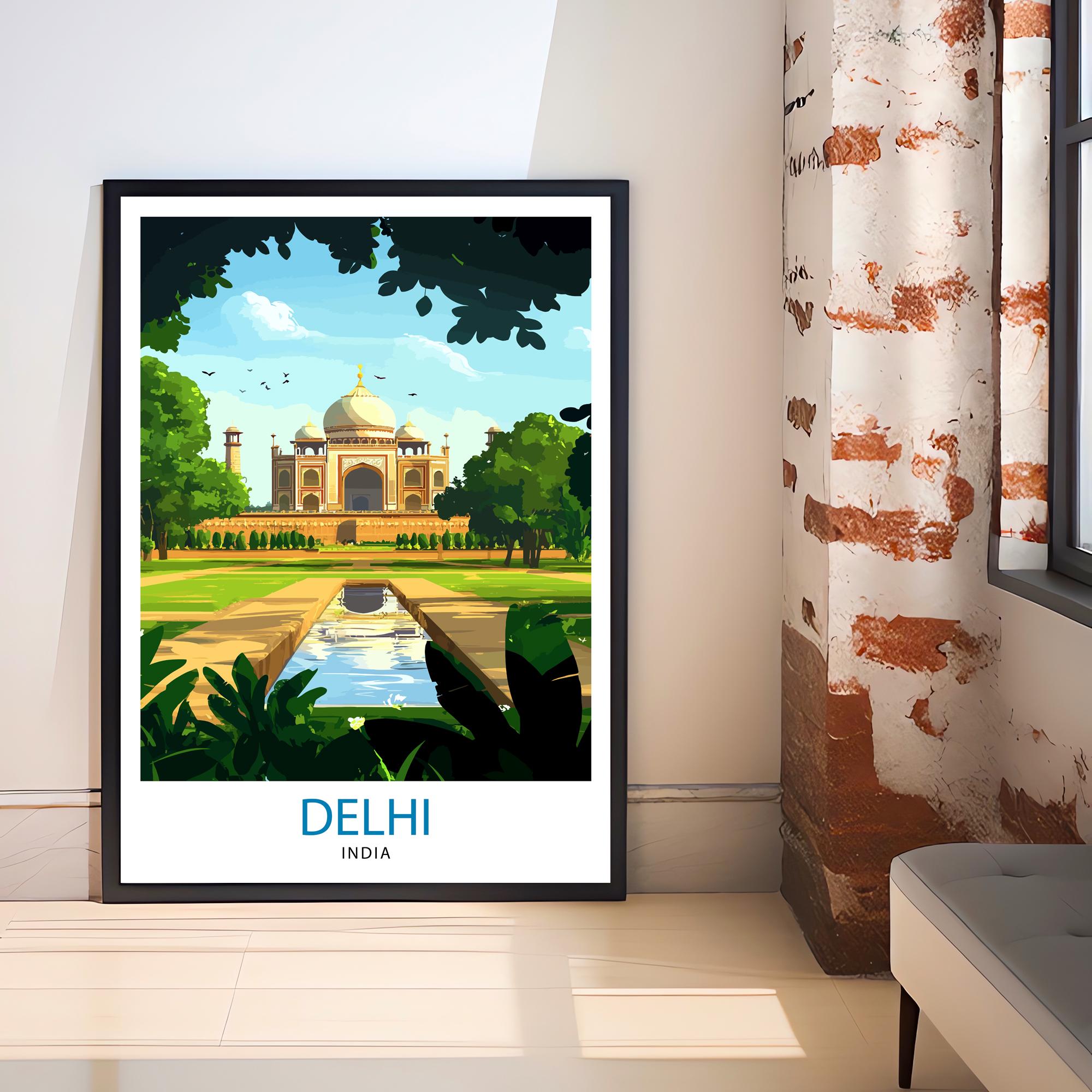 Delhi India Travel Print Wall Decor Wall Art Delhi Wall Hanging Home Décor Delhi Gift Art Lovers Indian Art Lover Gift Print Art