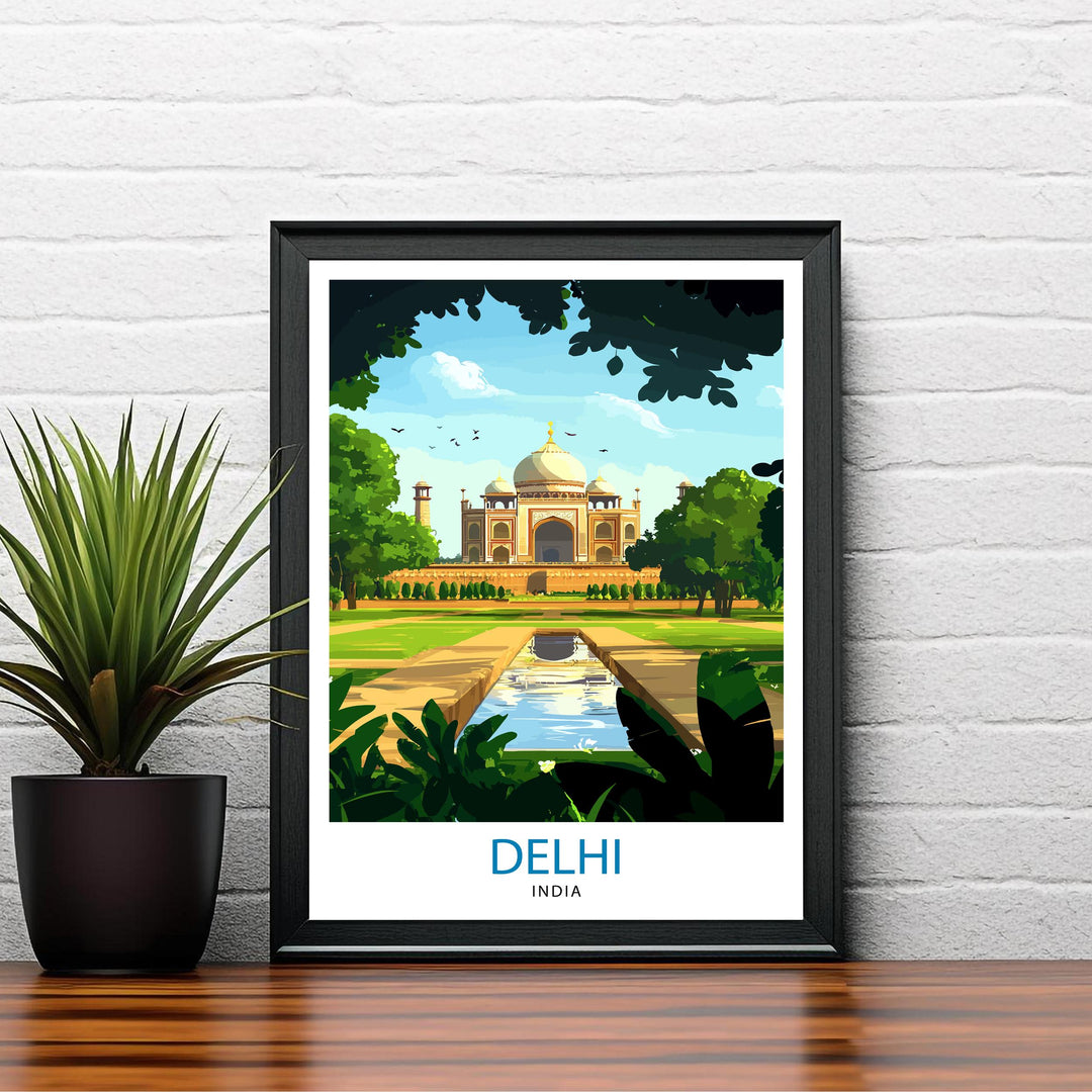 Delhi India Travel Print Wall Decor Wall Art Delhi Wall Hanging Home Décor Delhi Gift Art Lovers Indian Art Lover Gift Print Art